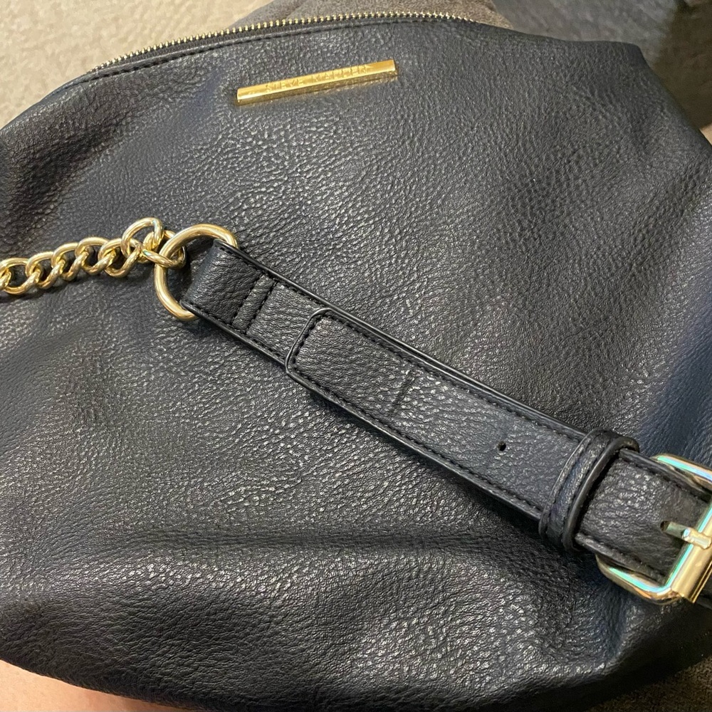 Steve Madden Black Bag with Gold Chain Accent